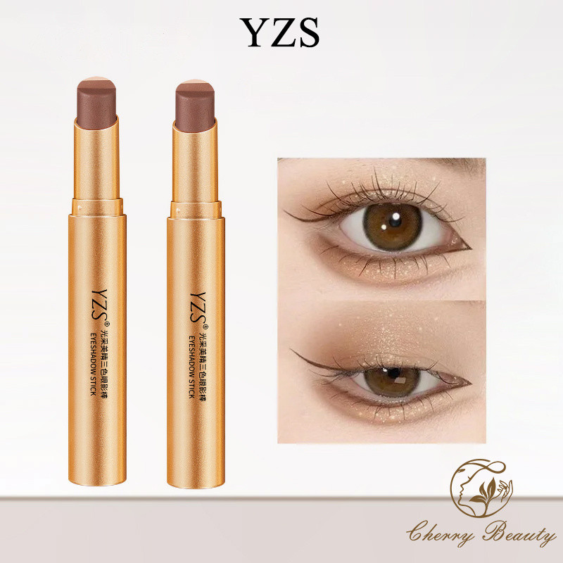 YZS Three Color Eyeshadow Stick Ánh sáng mắt lười biếng