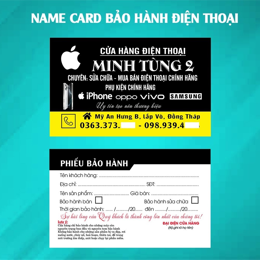 In Name Card - Danh Thiếp NAME CARD BẢO HÀNH ĐIỆN THOẠI | In Theo Yêu Cầu - MS: 111611