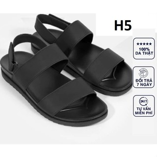 Dép sandanl da bò nam cao cấp đế pu 2 lớp chống đau chân sang trọng thời trang H5