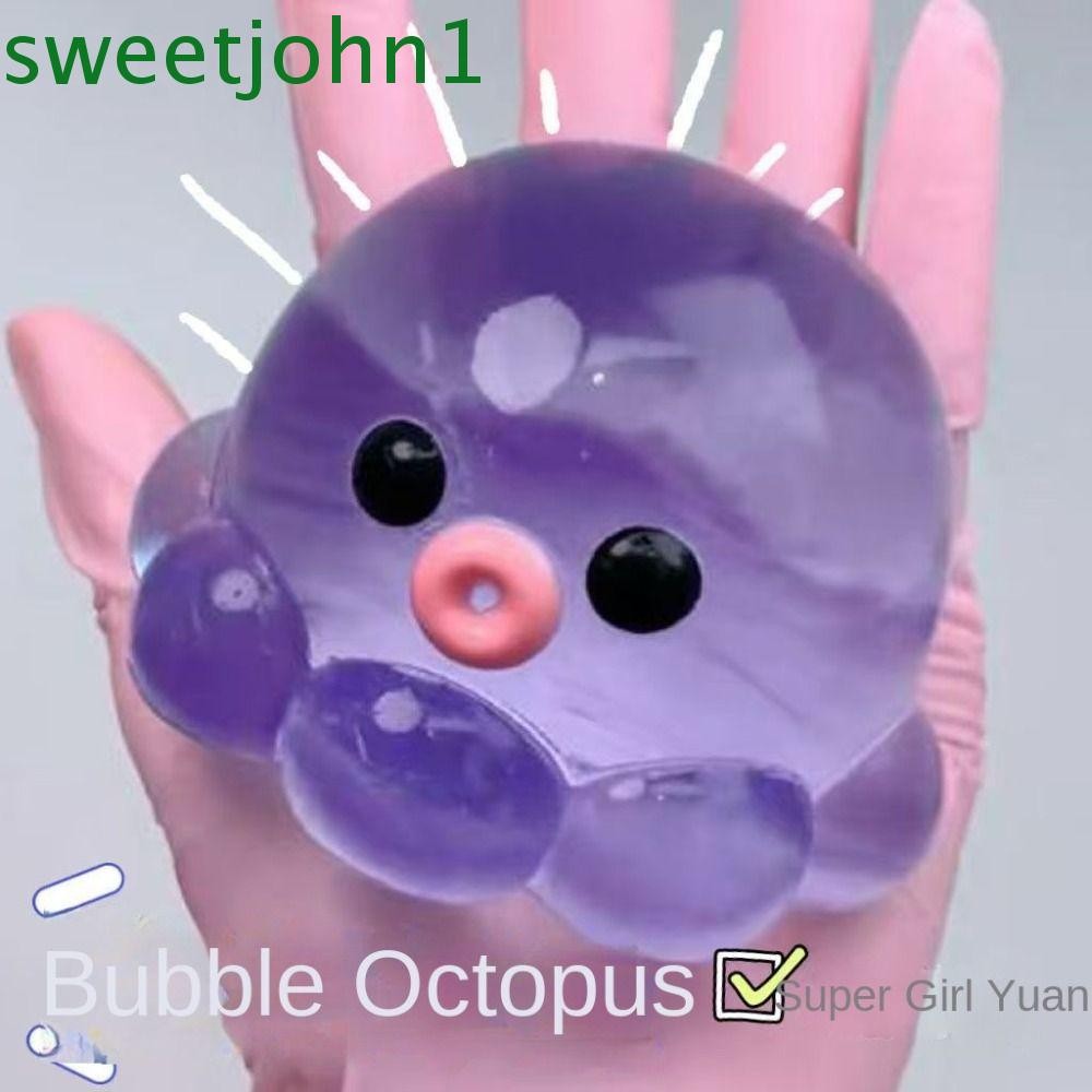 SWEETJOHN Đồ chơi nhồi bông bóng nước, Mô phỏng ép bóng TPR Hỗ trợ giảm mụn, Đồ chơi cảm giác Trong suốt Sáng tạo Đồ chơi nhồi bông bong bóng thực tế Đồ chơi trẻ em
