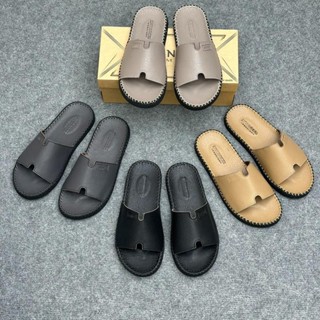   Bản Đế Thấp  Dép Nam Quai Ngang Chữ H dép Da Sít Cao Cấp Mềm Mại Đế Cao Su Khâu Chỉ Chắc Chắn Bảo Hành 3T 