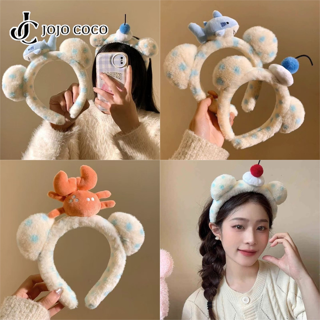 JOJO COCO Little Shark Cherry Headband Mũ đội đầu sang trọng cho bé gái dễ thương