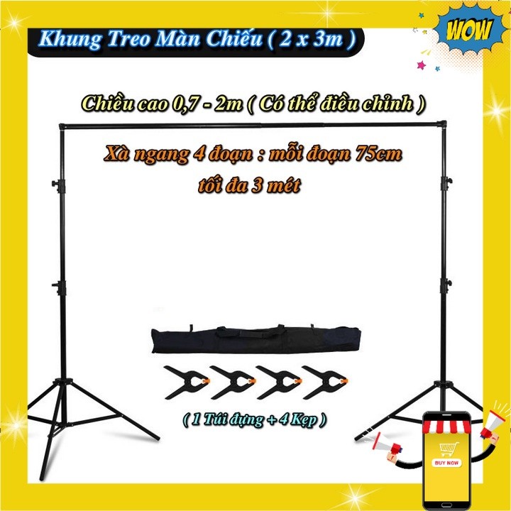 [HCM] - Khung treo cố định màn chiếu MultiScale Stand, khung nền Studio, khung Backdrop (2 x 3 mét) 