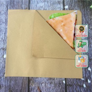 Tam giác đựng bánh mì Doner Kebab - Hamburger - Đồ ăn nhanh - 1000 túi tam giác kraft nâu trơn 17x19