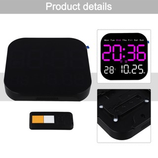 LED Wall Clock Adjustable Brightness Countdown Date Multi-function Display