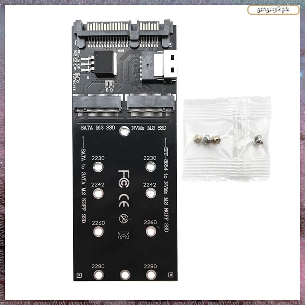[L E U R] Bộ chuyển đổi SSD M2 M.2 SATA Ngff SSD sang SATA + M2 NVME SSD sang SFF-8654 Thẻ mở rộng S