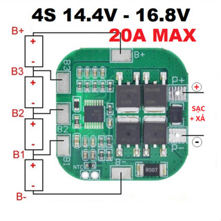 Mạch 4s 14.8v 16.8v 20A BMS bảo vệ sạc xả Chuyên dùng đóng khối pin 4s 3,7v 18650 26650 lipo...