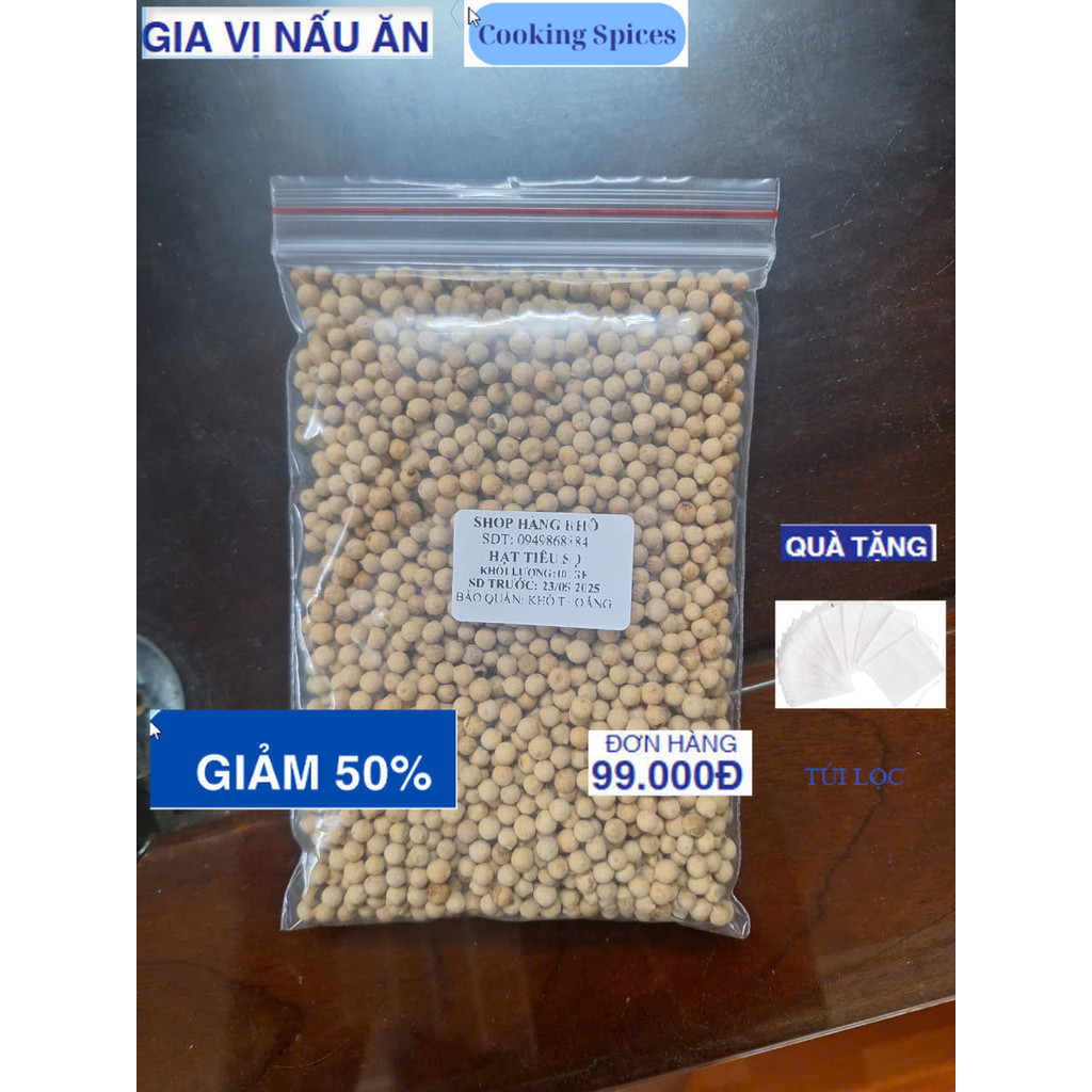 100gr hạt tiêu sọ (tiêu sọ vàng) thơm cay chưa rang