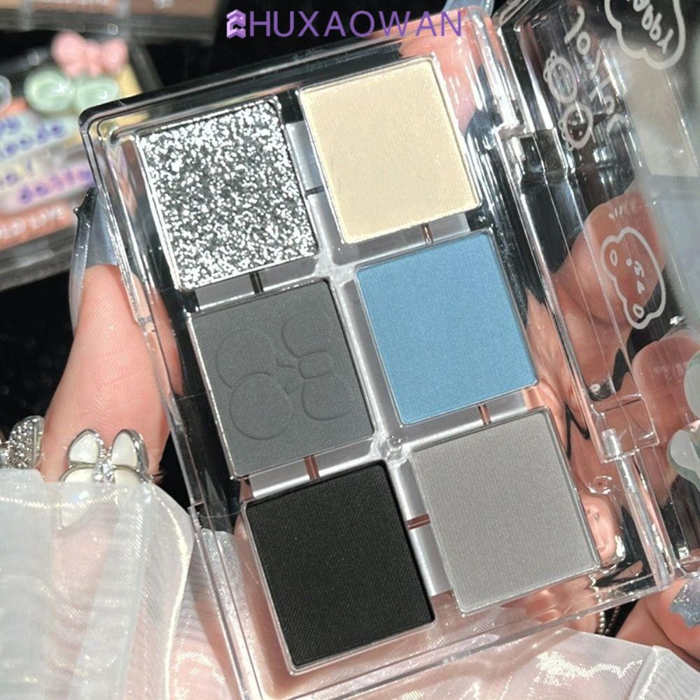 Bảng Phấn Mắt ZHUXAOWAN 6 Màu, Phấn Mắt Khói Xanh Đen Chống Thấm Nước, Di Động Lâu Dài Shimmer Ngọc 