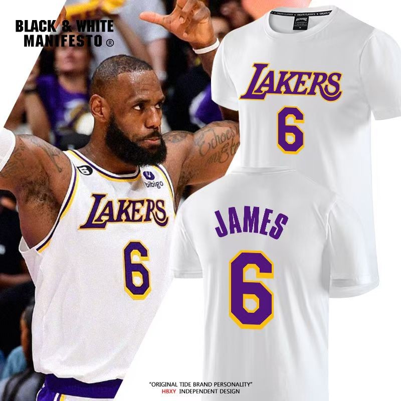 2026 NBA Lakers 23 # LeBron James Bộ đồ tập bóng rổ + Áo thun ngắn tay khô nhanh Unisex mùa hè