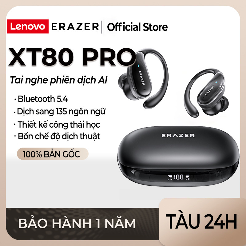 Lenovo ERAZER XT80 PRO Tai Nghe Phiên Dịch AI Tai nghe dịch AI Tai nghe Bluetooth Tai nghe thể thao Tai nghe Bluetooth 5.4 micrô Tai nghe nhét tai Chống ồn Chống ồn ASMR tai nghe Tai nghe stereo Tai nghe treo | BigBuy360 - bigbuy360.vn