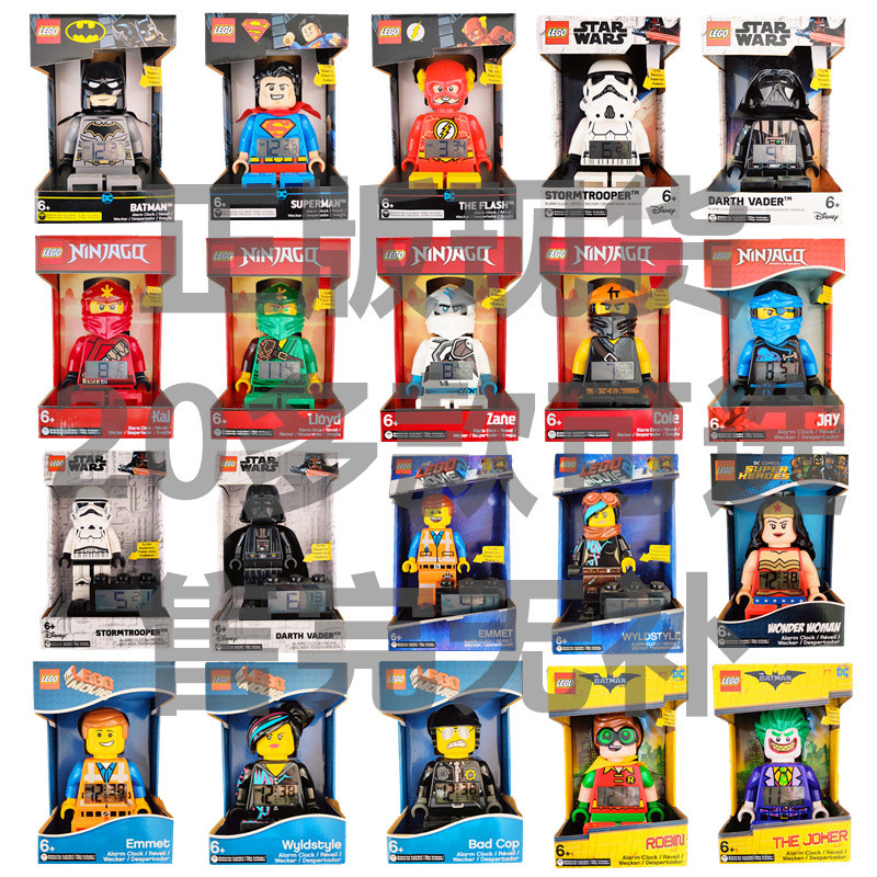 Đồng hồ Lego cho trẻ em, đèn sáng và âm thanh giống Batman, Superman, Black Knight, Storm Knight, đồ