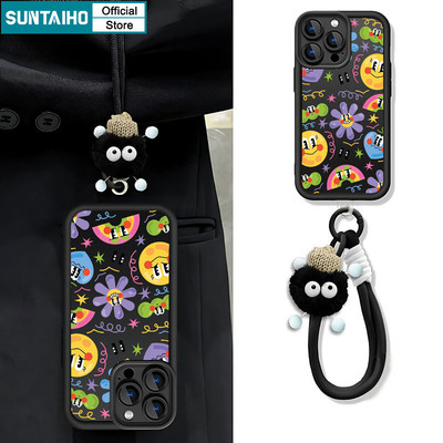 Suntaiho Thẩm Mỹ Dễ Thương Vỏ Hoa Mặt Trời Dây Buộc Tóc Vỏ Điện Thoại Iphone 11 12 13 14 15 16 Pro Max IP 7 8 Plus Iphon X XS XR Silicon Mềm Chống Sốc Ốp Lưng