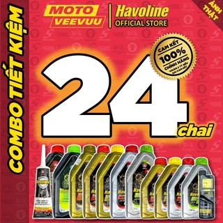   MTVV   COMBO 24 CHAI  Dầu nhớt số CALTEX HAVOLINE ĐỦ MÃ 5W40 15W40 20W50 10W40 800ml 1 Lít Xe Số Xe Ga<END> 