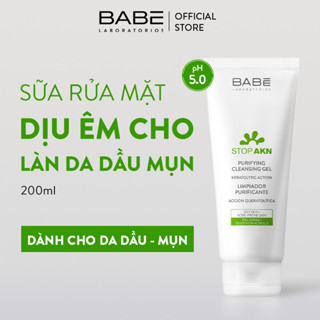 Sữa rửa mặt BABE Stop Akn Purifying Cleansing gel cho da dầu mụn 200ml