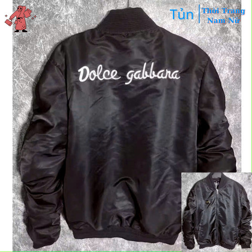 Áo Bomber Thêu Lưng DQS Logo Ngực . Áo Gió Dù 2 Lớp Dày Dặn