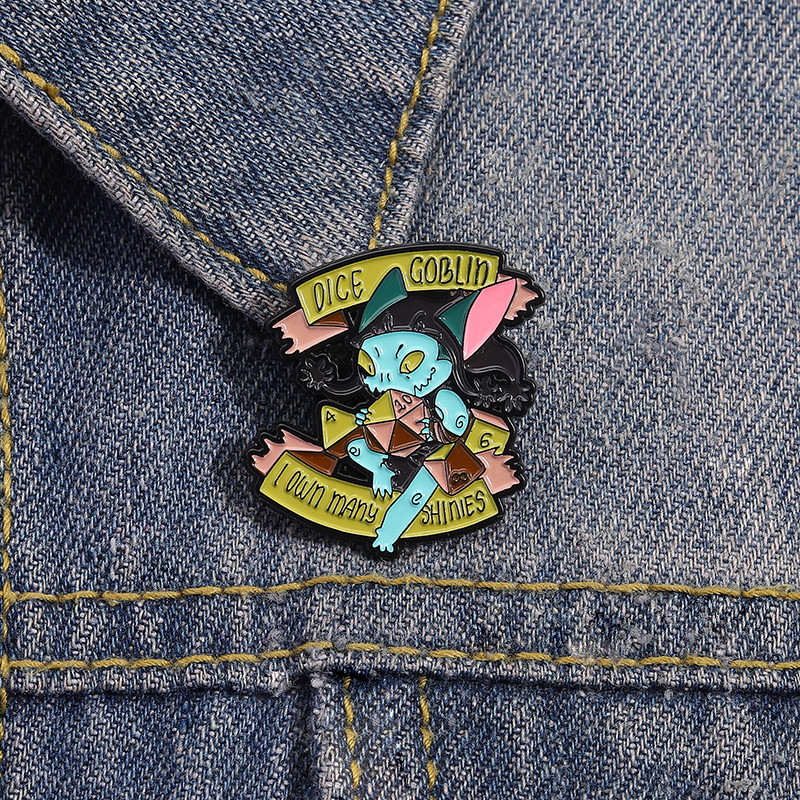 DND Game Dice Goblin Men Thổ Cẩm Quần Áo Thời Trang Phụ Kiện Ba Lô Huy Hiệu Trang Sức Quà Tặng