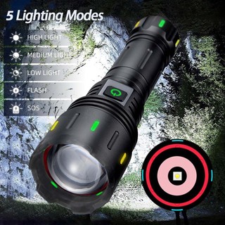 【Anna】LED Flashlight Rechargeable Strong Light TYPE-C USB Charging Waterproof