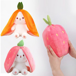  25-50cm Dâu Dễ Thương Cà Rốt Thỏ Sang Trọng Đồ Chơi Nhồi Bông Sáng Tạo Thành Trái Cây Biến Đổi Bé Cuddly Bunny Búp Bê Cho Bé Quà Tặng Sinh Nhật 