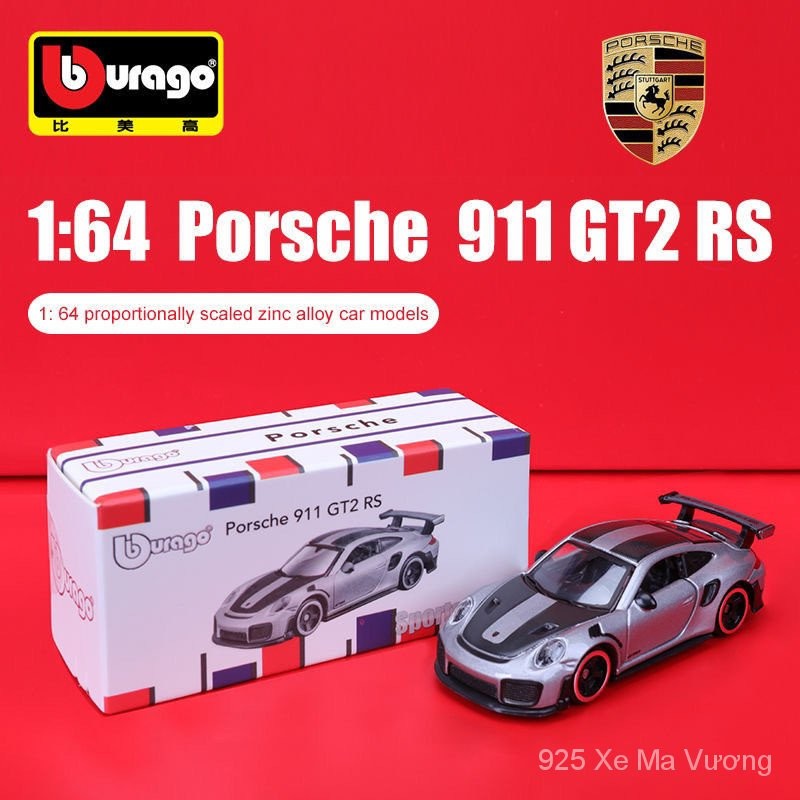 Mô hình ô tô hợp kim Bimego 1:64 Porsche 911 GT2 RS, đồ chơi mini TBL4