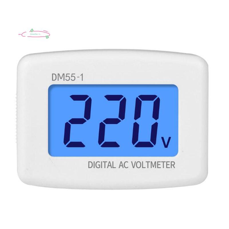 Adachoi AC 80-300V Vôn kế kỹ thuật số EU US Plug DM55-1 Ổ cắm kiểm tra điện áp Màn hình LCD VN