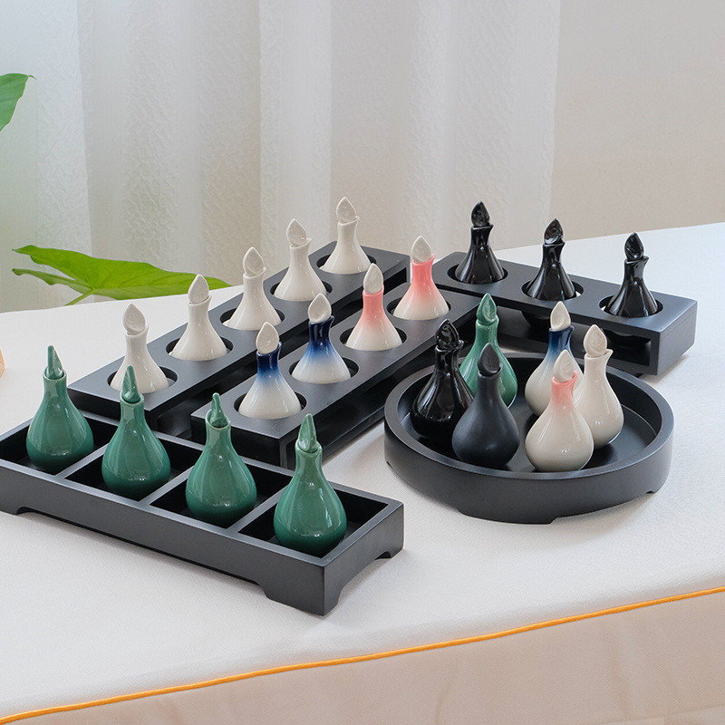Thẩm mỹ viện Dụng cụ spa Chai TÁCH GỐM SỨ Giá trưng bày Curling khô Khay đế Chai tinh dầu Bộ Que thơm [qs]