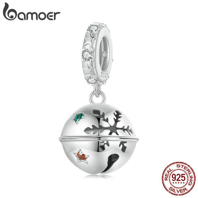 Bamoer S925 Charm Chuông Giáng Sinh Mặt Dây Chuyền Thiết Kế DIY Cho Vòng Tay Quà Tặng Cho Nữ SCC2650