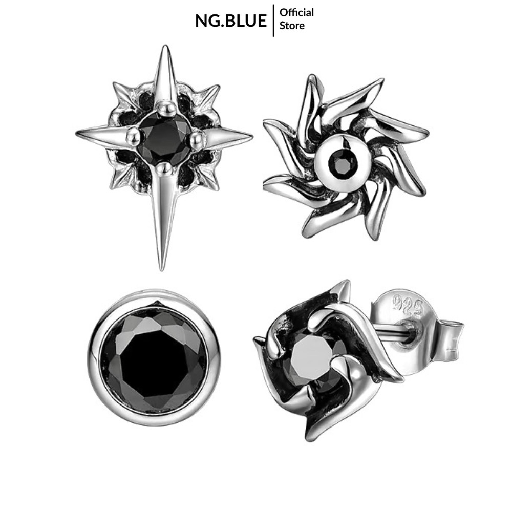 Bông tai khuyên bạc S925 nam nữ tròn xoắn vòng không gỉ hoa tai đẹp kim cương nụ thời trang đơn giản giá rẻ nhỏ