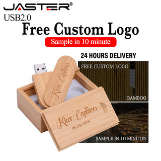 Jaster (1 CÁI LOGO miễn phí) USB bằng gỗ + Hộp USB Flash Drive Pendrive 64GB 16G 32GB Thẻ nhớ để chụp ảnh Quà tặng đám cưới