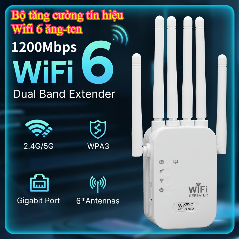  New Bộ Kích Sóng Wifi 6 Râu Tốc Độ Cao 300Mbps Kiêm Cục Kích Wifi Không Dây Siêu Mạnh Bộ Kích Wifi Kết Nối Xa 