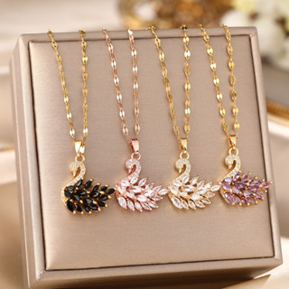  Phiên Bản Hàn Quốc Influencer Phát Sóng Trực Tiếp Vòng Cổ Thép Titan Nữ Phong Cách Thoáng Mát Full Kim Cương Thiên Nga Hợp Thời Trang Sinh Viên Mặt Dây Chuyền Độc Đáo Xương Đòn Dây Chuyền Trang Sức 