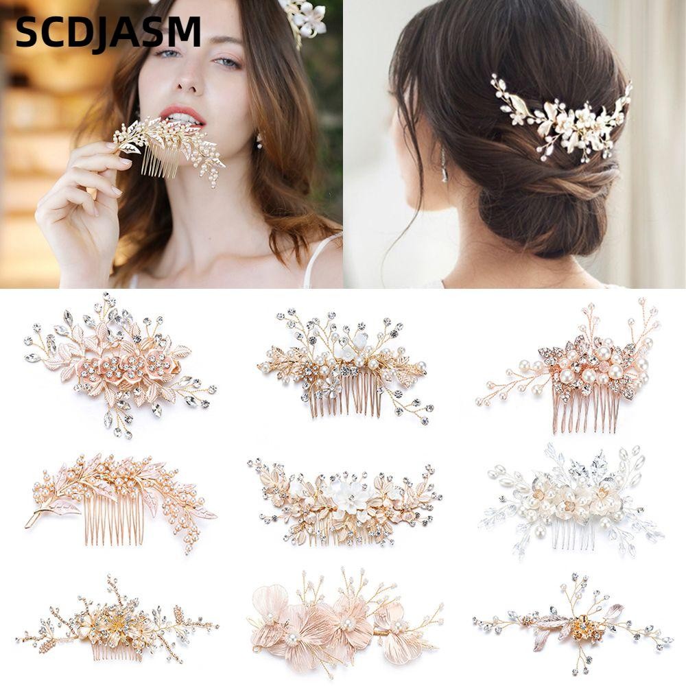 SCDJASM Lược Cài Tóc Cô Dâu Phong Cách Cổ Điển|Kẹp Tóc Hoa