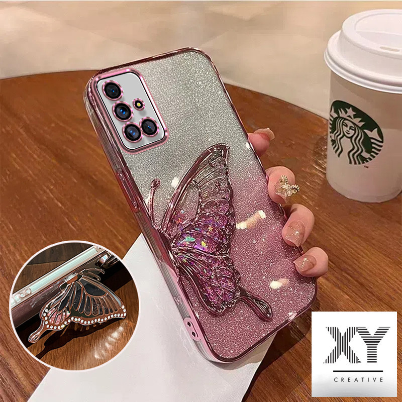 Ốp lưng Samsung A51 A71 M51 Sang Trọng Mạ Điện Quicksand Shinny Long Lanh Vỏ Bảo Vệ Trong Suốt Chống