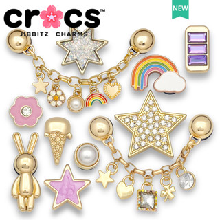 Charm cross Jibbitz Giày Khóa Lỗ Phụ Kiện Giày Hoa Kim Loại Cầu Vồng, Bầu Trời Đầy Sao, Dây Xích DIY Sáng Tạo, Hợp Kim Thời Trang Sticker Dép cross