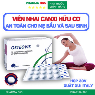  Viên nhai canxi hữu cơ Osteovis - Bổ sung canxi cho mẹ bầu mẹ sau sinh trẻ em ngừa loãng xương 