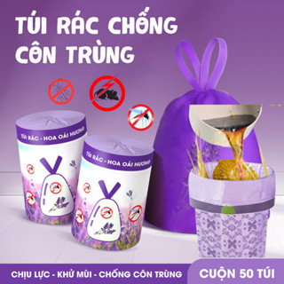 Túi Đựng Rác Hương Lavender Xua Đuổi Ruồi Muỗi, Siêu Dai, Có Dây Rút, Túi Rác Đuổi Muỗi Oải Hương Túi Rác Đuổi Côn Trùng