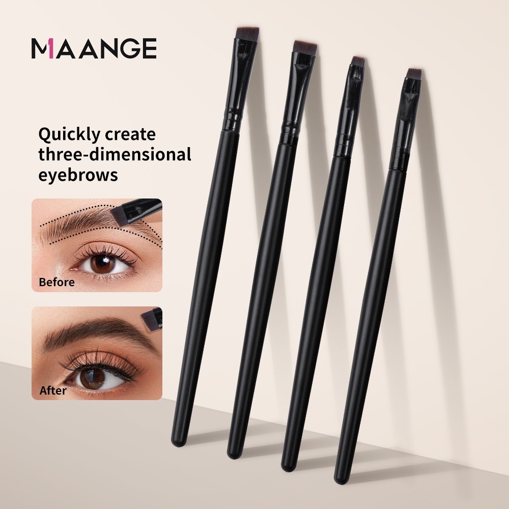 Maange 4 Bộ cọ trang điểm mắt Bàn chải lông mày Bàn chải kẻ mắt Bàn chải trang điểm mềm