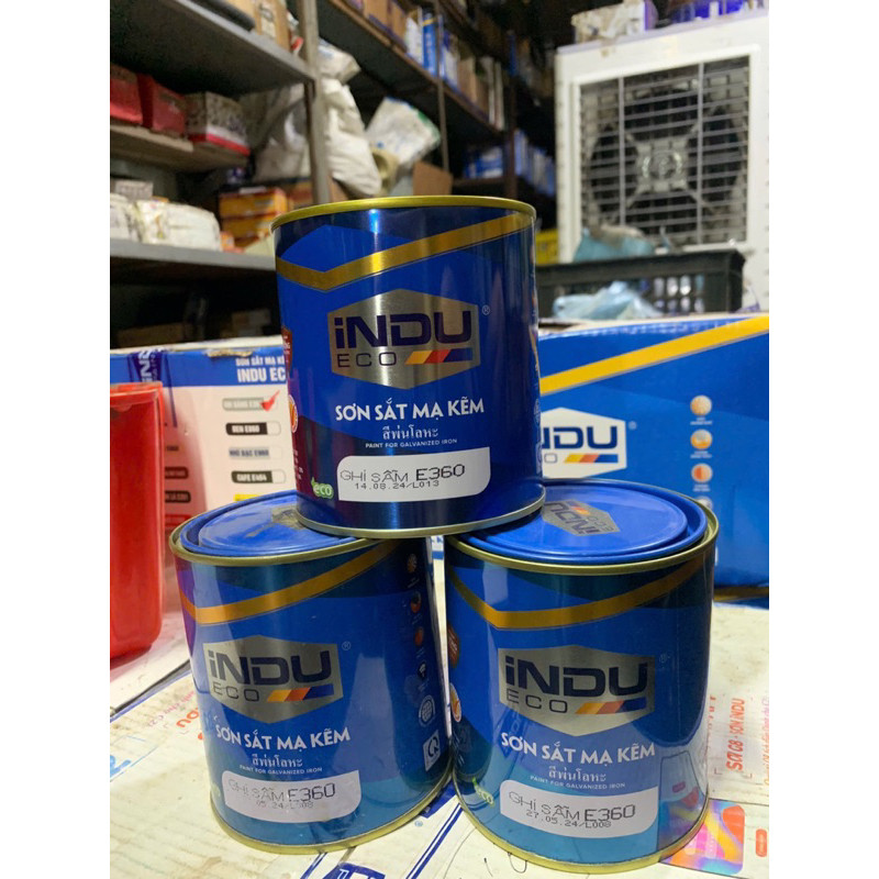Sơn Sắt Mạ Kẽm INDU , Sơn Sắt Mạ Kẽm Hộp 750ml Đủ Màu
