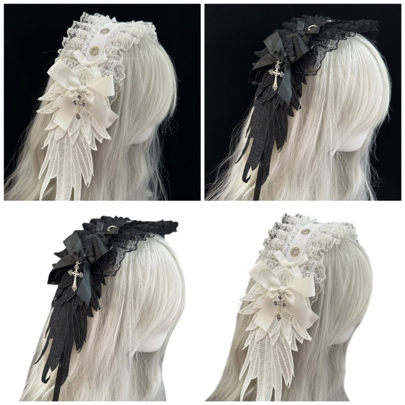 Fir Độc Đáo Gothic Gothic Gothic Gothic Wing Headband Gothic Punk Mũ Đội Đầu Phụ Kiện Tóc Thời Trang