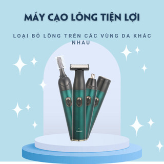  Combo máy cạo lông toàn thân đa năng 4 đầu thay thế cạo lông mặt chân tay vùng bikini nách mũi tiện lợi CSSD106 
