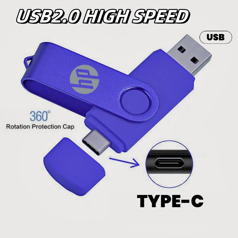 HP 2 TRONG 1 Xoay OTG Kim Loại Đĩa U micro USB Flash Drive AndroidUSB Flash Drive 1TB 2TB USB Flash 