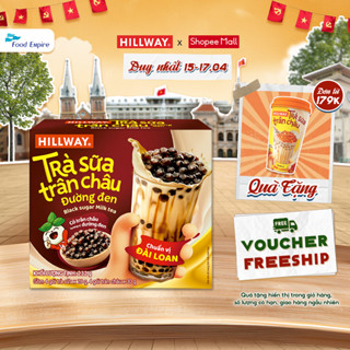 Trà sữa trân châu đường đen Hillway (4 gói trà sữa (28g) và 4 gói trân châu(30g))