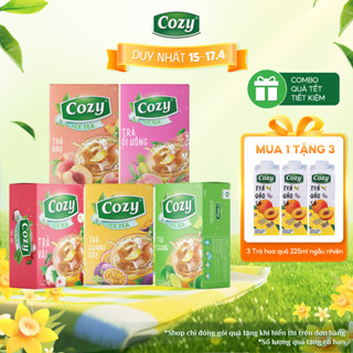 [COMBO 5] Hộp Trà Cozy Hòa Tan (5 hộp x 16gói) Vị Trà Đào, Trà Vải, Ổi Hồng, Chanh Dây, Trà Chanh Giải Nhiệt Mùa Hè
