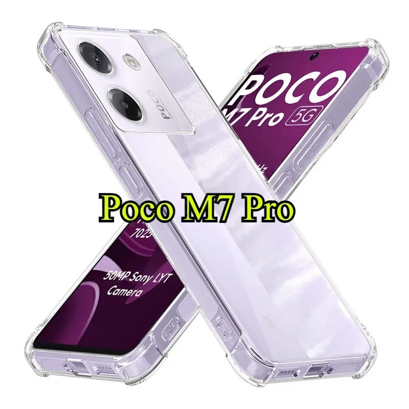 Ốp lưng chống sốc trong suốt Xiaomi POCO M7 Pro 2025 cho Ốp điện thoại silicon chống sốc POCO M7Pro 