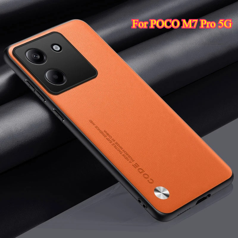 Dành Cho POCO M7 Pro 5G Ốp Lưng Da PU Trơn Silicon Matte TPU Bảo Vệ Cho Xiaomi POCO M7Pro M 7 F7 Ult