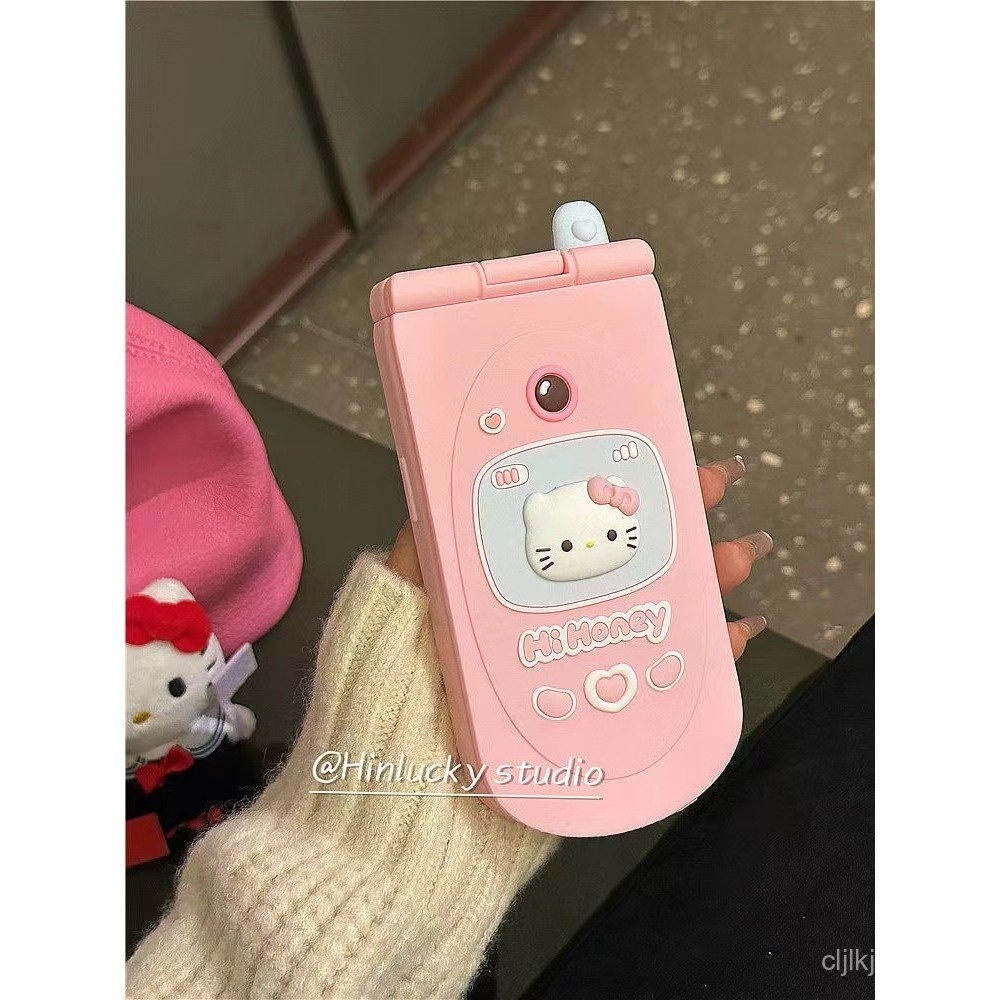 Ốp lưng My Melody KT Cat Flip Cover Big Brother gương trang điểm cho điện thoại Apple 15 14 Pro Max 