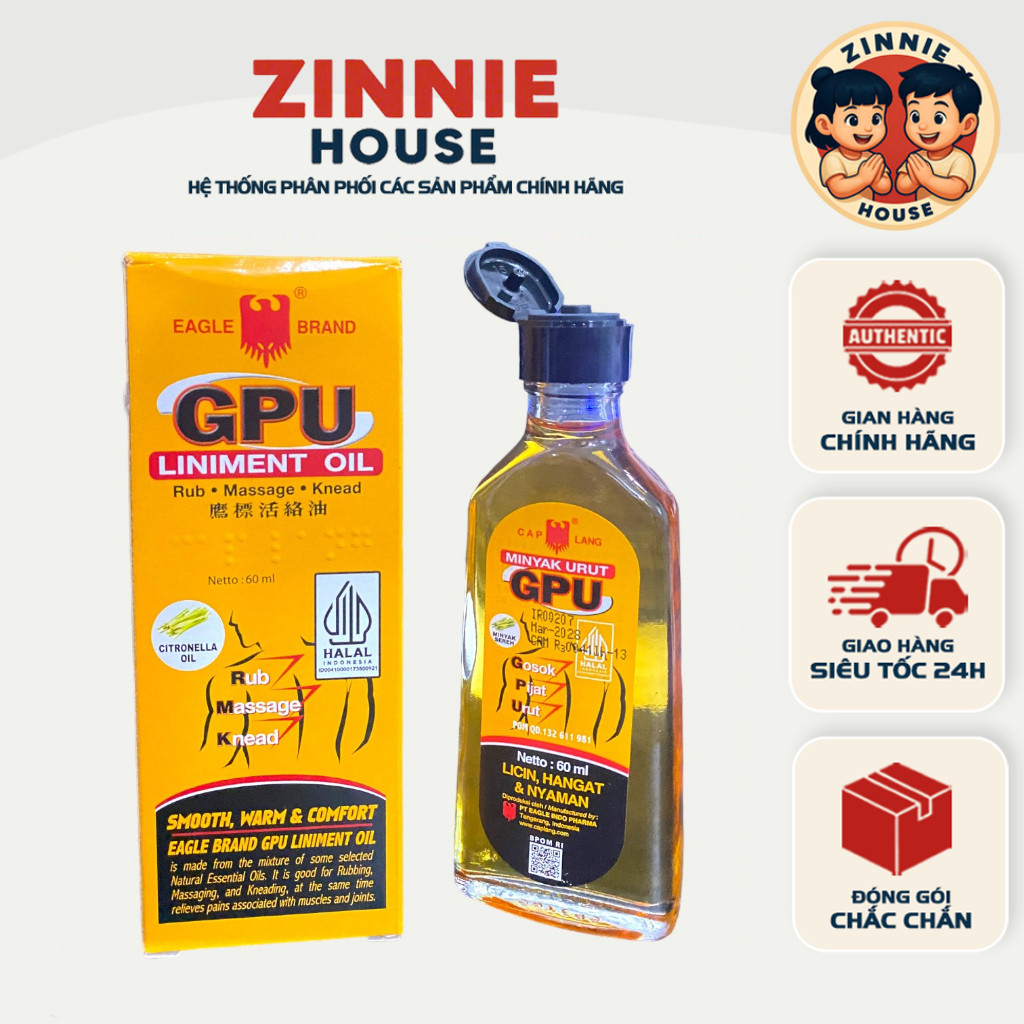 [CHUẨN THÁI] Dầu xoa bóp MINYAK URUT GPU Thái Lan 60ml