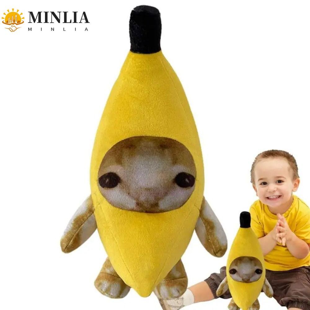 MINLIA Happy Cat Đồ chơi nhồi bông, Búp bê nhồi bông Happy Cat Banana Cat Đồ chơi sang trọng, Sáng t