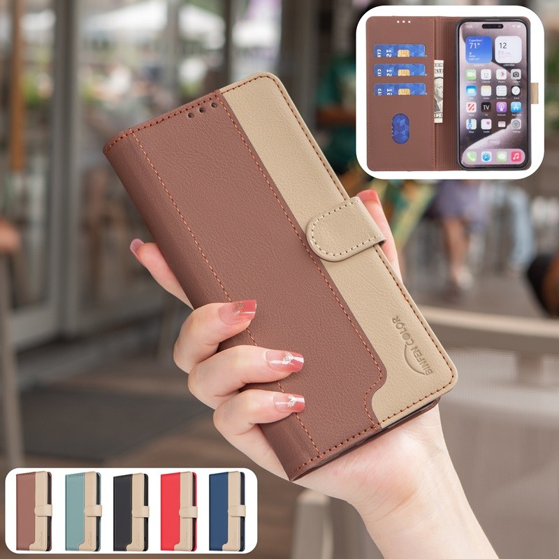Ốp Lật Cho Xiaomi Redmi 14C 13C A3 Redmi Note 13 12 11 12S 11S Pro Plus Ví Da Thời Trang Bảo Vệ Vỏ Điện Thoại Chống Sốc Vỏ Đựng Thẻ