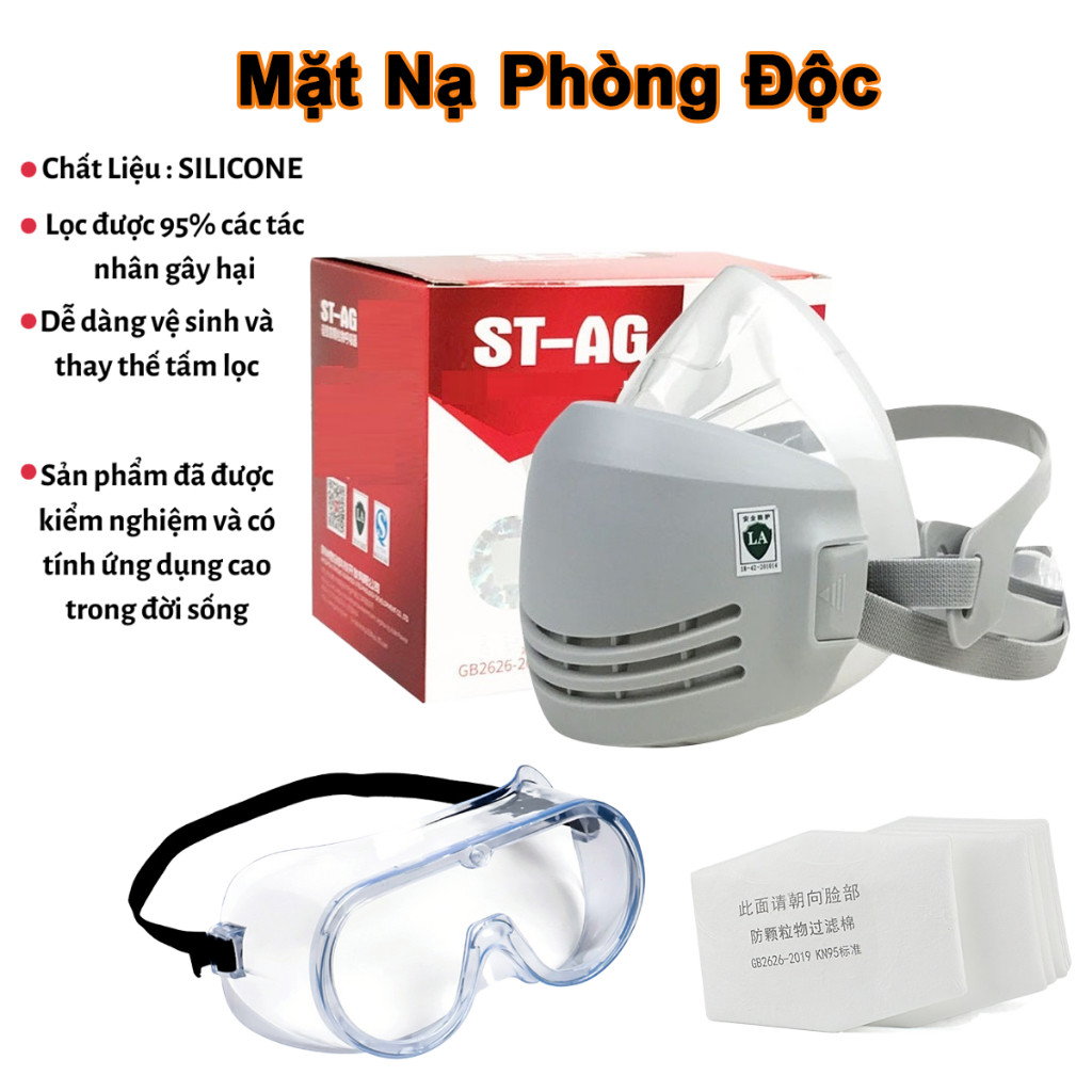 Mặt Nạ Phòng Độc kèm kính và tấm lọc PM25 chống độc , chống bụi, vi khuẩn hiệu quả -L.H Store